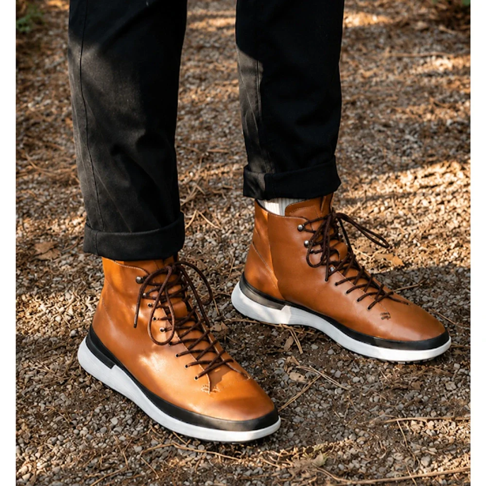 Wolf & Shepherd Crossover Hiker WTZ Boots Cognac Leather Men's 7.5 NWOB